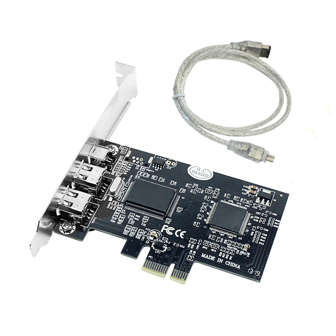 PCIe 3 порта 1394A Firewire Плата расширения PCI Express к IEEE 1394 контроллер адаптера 2x6 Pin и 1x4 Pin для настольных ПК