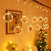 

3m 10 Pcs Christmas Curtain Icicle Lights String USB Powered 125 LEDs Copper Wire DIY Fairy Lights for Home Xmas New Year Decor