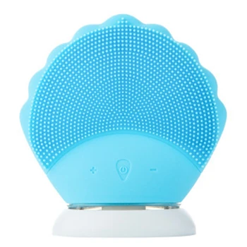

Blue Face Cleaning Mini Electric Spa Massage Brush Beauty Soft Deep Pore Washing Machine Waterproof Silicone Cleansing Device To