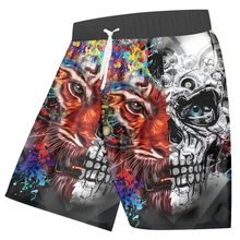 UJWI 3D шорты с черепом Пляжные штаны новые уличные летние мужские шорты в стиле хип-хоп мужские штаны Полный Стиль A Jeanm мужские