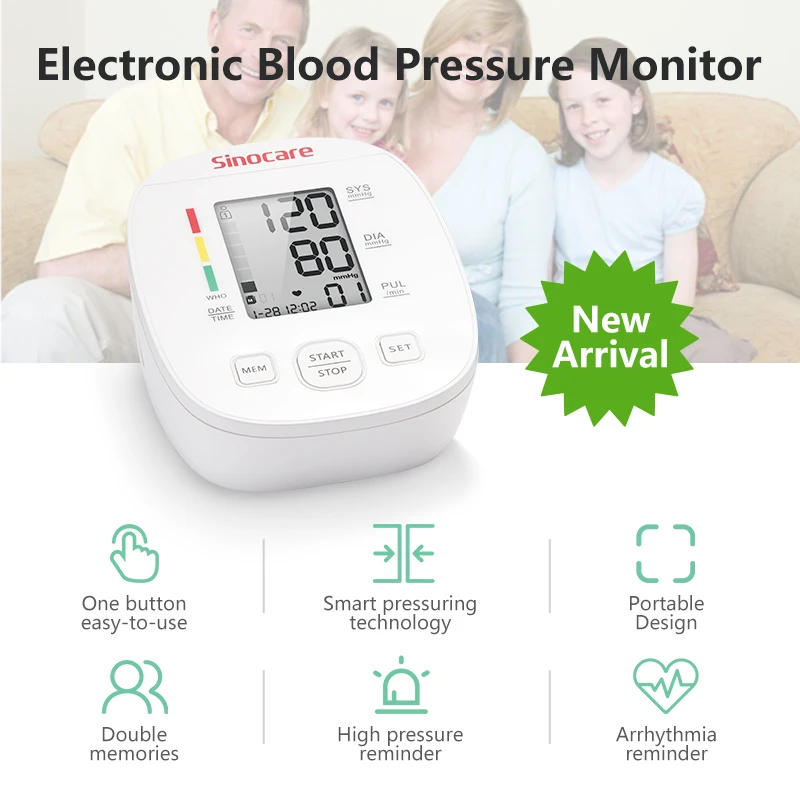 Sinocare Blood Pressure Monitor Upper Arm Automatic Digital