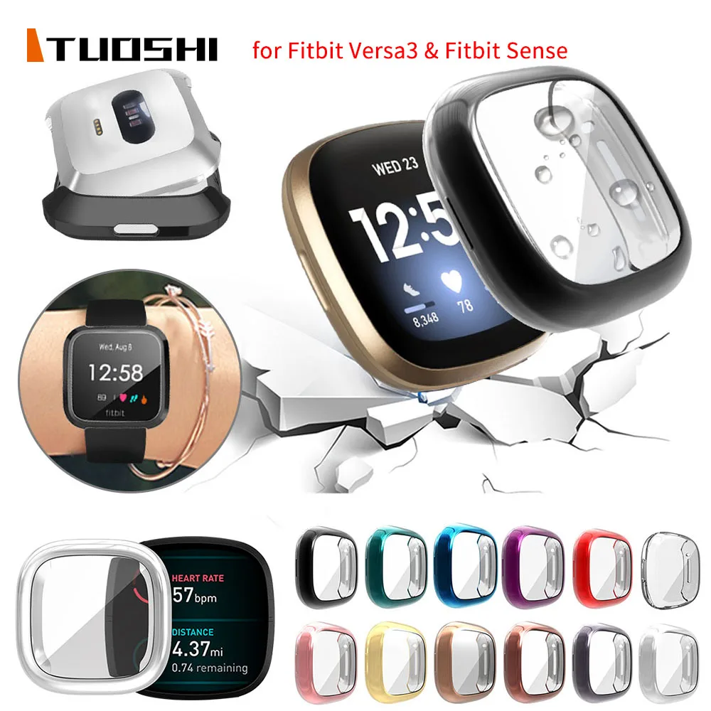 Custodia Protettiva Per Fitbit Luxe In TPU Con Protezione Schermo – Anti-graffio, Anti-polvere, Design Sottile (Nero)