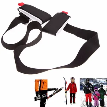 

Nylon Skiing Bags Adjustable Skiing Pole Shoulder Hand Carrier Lash Handle Straps Porter Hook Loop Protecting For Ski Snowboard