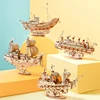 Robotime New 4 Kinds DIY Vintage Sailing Ship 3D Wooden Puzzle Game Assembly Boat Toy Gift for Children Teens Adult TG ► Photo 2/5