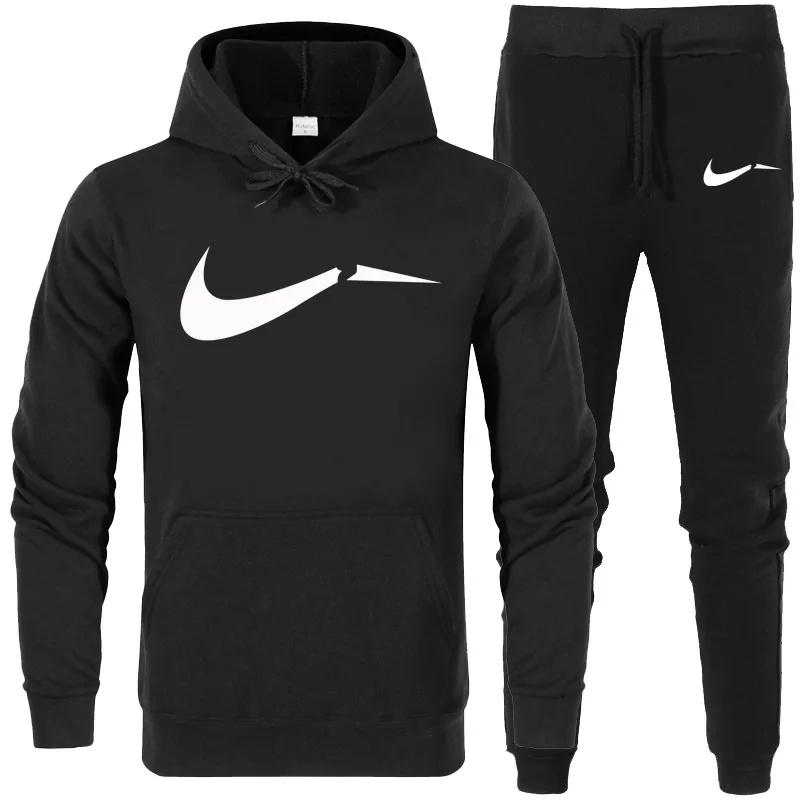 

Free Shipping New 2019 Brand Tracksuit Fashion Hoodies Men Sportswear Two Piece Sets Fleece Thick hoody+Pants Sporting Suit Male