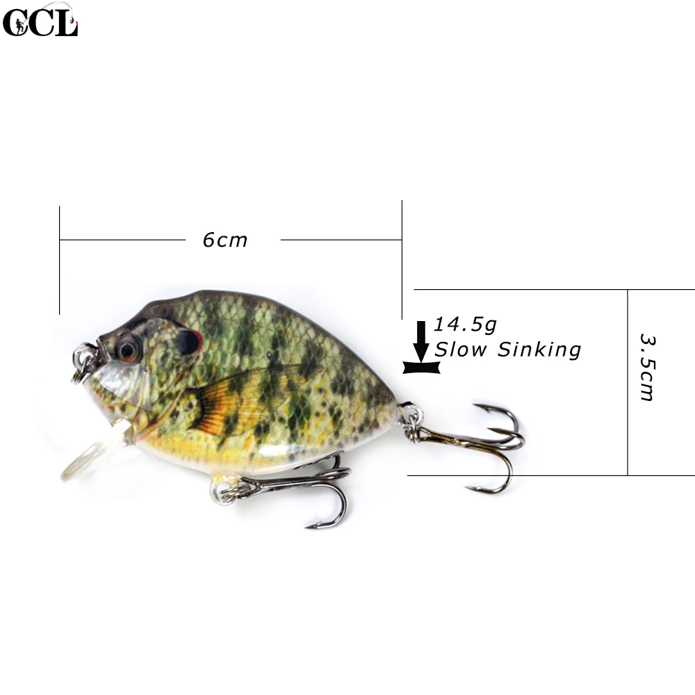 CCLTBA, 6 см, 14,5 г, погремушка, кренкбейт, рыболовная приманка, жесткая пластиковая приманка, воблер, Тонущая, кривошипная приманка, рыболовная приманка