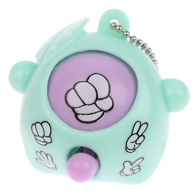 6 Pcs/lot Mini Mora Device Fair Finger-guessing Game Rock Paper Scissors Play Toy Round Egg Delicate and Funny Key Chain Pendant 5