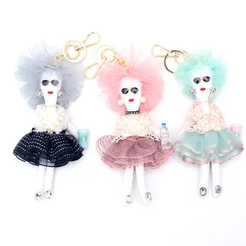 

Key chain bag high-grade pendant accessories fashion girl dolls wedding toys keyring for gifts