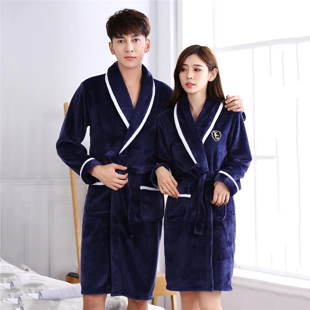 Большой размер 3XL халат для сладкой пары пижамы зимнее интимное нижнее белье Ночная Рубашка домашняя одежда кимоно купальный халат Неглиже