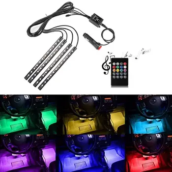 

LED Strip Light Waterproof SMD5050 RGB Multicolor Car Strip Light Lamp Lighting Set + Sound-Activated IR Remote Contro