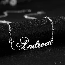 Fashion Customized Nameplate Necklace Stainless Steel Chain Choker Birthday Gift for Girlfriend Handmade Letter Name Jewelry