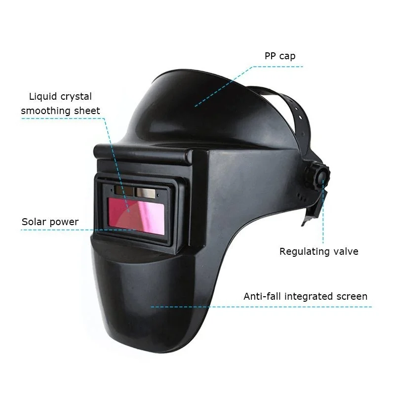 Солнечная Авто Затемнение защитная маска повязка шлифовальная дуга Tig Mig сварочный шлем блестящий черный на голову