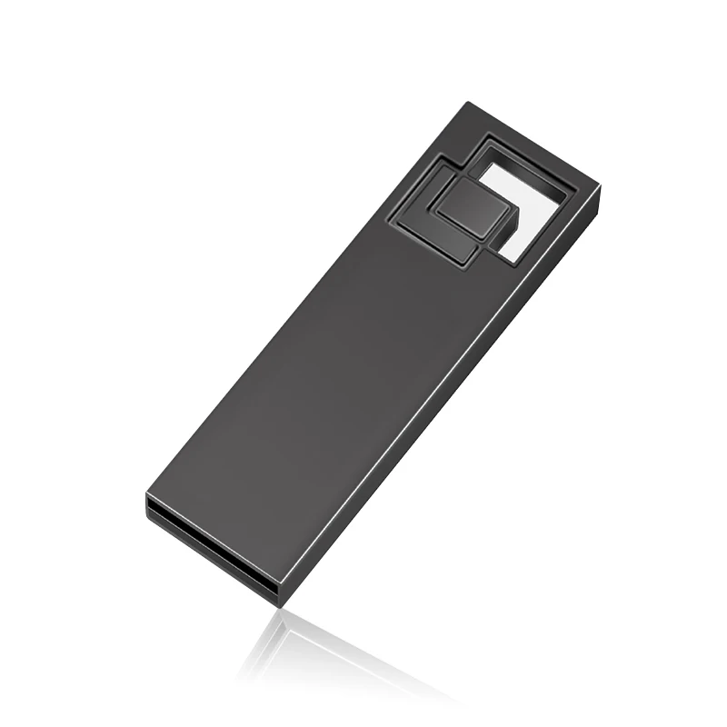 Черный Модный USB флеш-накопитель, 4 ГБ, 8 ГБ, 16 ГБ, флеш-накопитель, 16 ГБ, 32 ГБ, 64 ГБ, флеш-накопитель, металлическая карта памяти, портативный u-диск, подарок с кольцом для ключей - Цвет: Черный