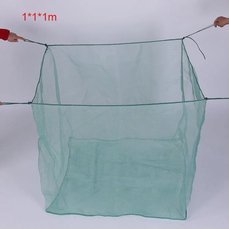 Green size 1X1X1m Fish Net Breeding Fence Cage Non-toxic For Preventing Landslides Breeder Shrimp FOU99 - Цвет: Green size 1X1X1m