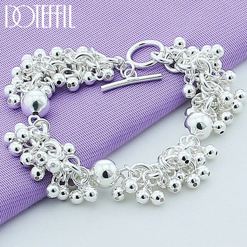 

Wholesale 925 Sterling Silver Charm Bracelets Jewelry Grapes More Beads Jewelry Bracelet Silver Bracelet Women B015