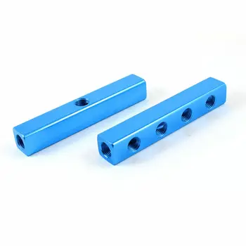 

2 Pcs 13mm Female Thread 4 Positions Quick Connector Air Hose Manifold Block.