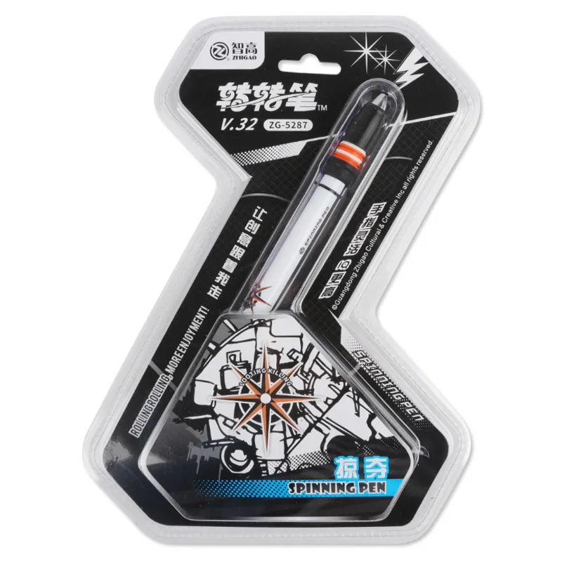 Zhigao ручка для пенспиннинга v32 многофункциональная ручка для школьных канцелярских предметов вращающаяся Шариковая ручка для начинающих Нескользящая креативная - Цвет: Черный