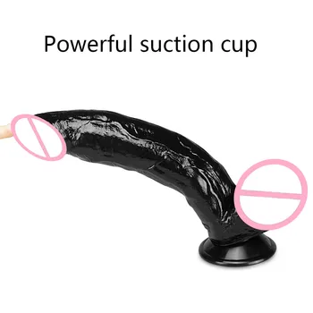 11.5 Inch Soft Realitic Dildo Silicon Large Black Giant Penis Vagina for Women Masturbator Adults Sex Toys for Woman Sex Product 3