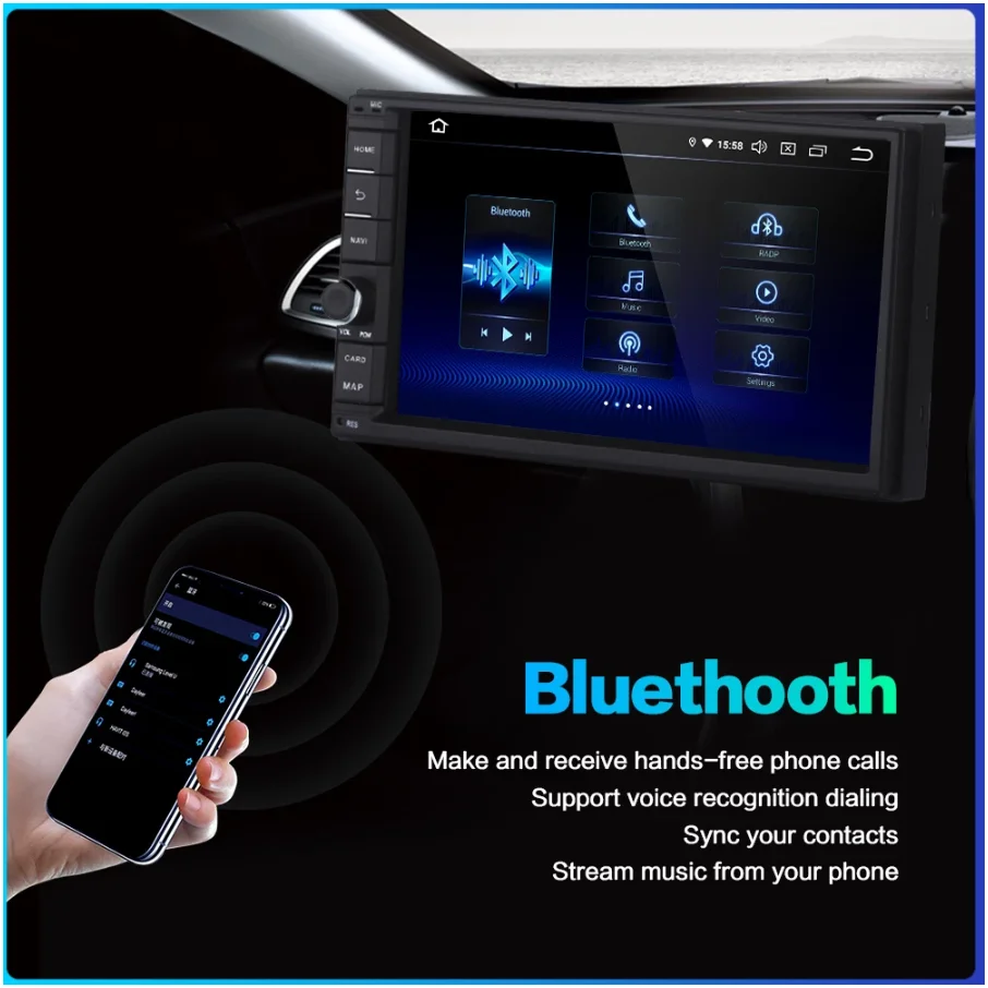 Dasaita 7 &quotIPS Android 10 автомобильный стерео двойной 2 Din Universal Carplay Аудио Видео плеер DSP