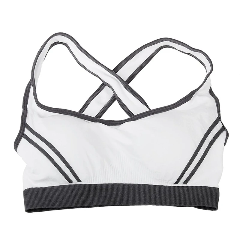 

Women's Seamless Padded Sports Bra Crop Top Running Yoga Fitness Sport Vest - S (White)