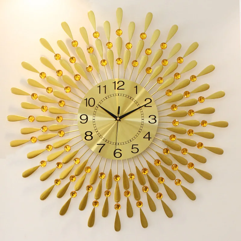 60x 60cm Simple Graceful Wall Clock Clock Quartz wall clock design Gold  