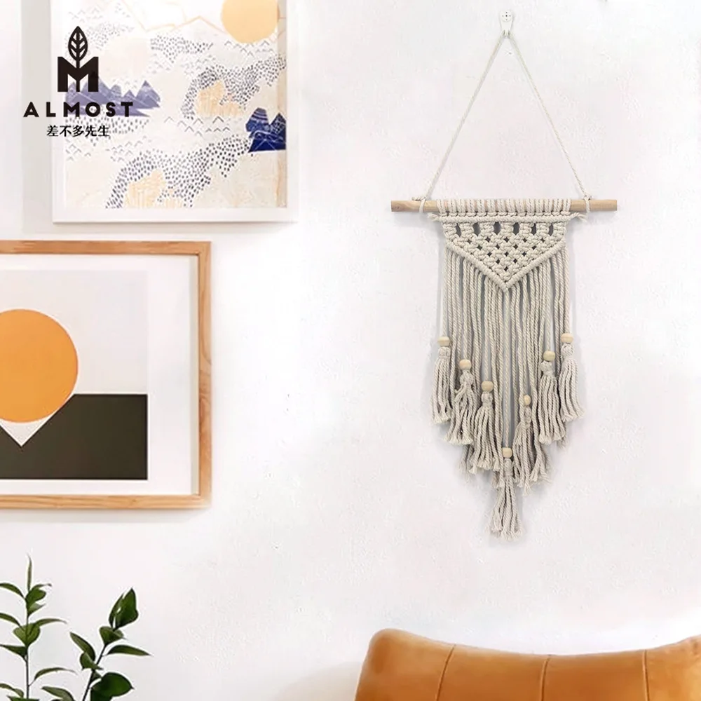 

Macrame Woven Wall Hanging Boho Chic Bohemian Room Geometric Tapestry Art Beautiful Apartment Dorm Room Decoration