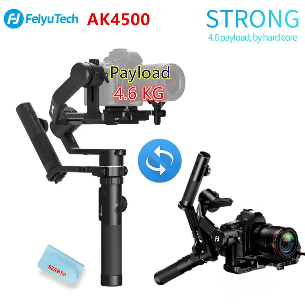 FeiyuTech AK4500 3-х позиционный ручной карданный Стабилизатор камеры DSLR комплект шест Штатив для sony/Panasonic/Canon с пультом дистанционного управления следите за Fcous