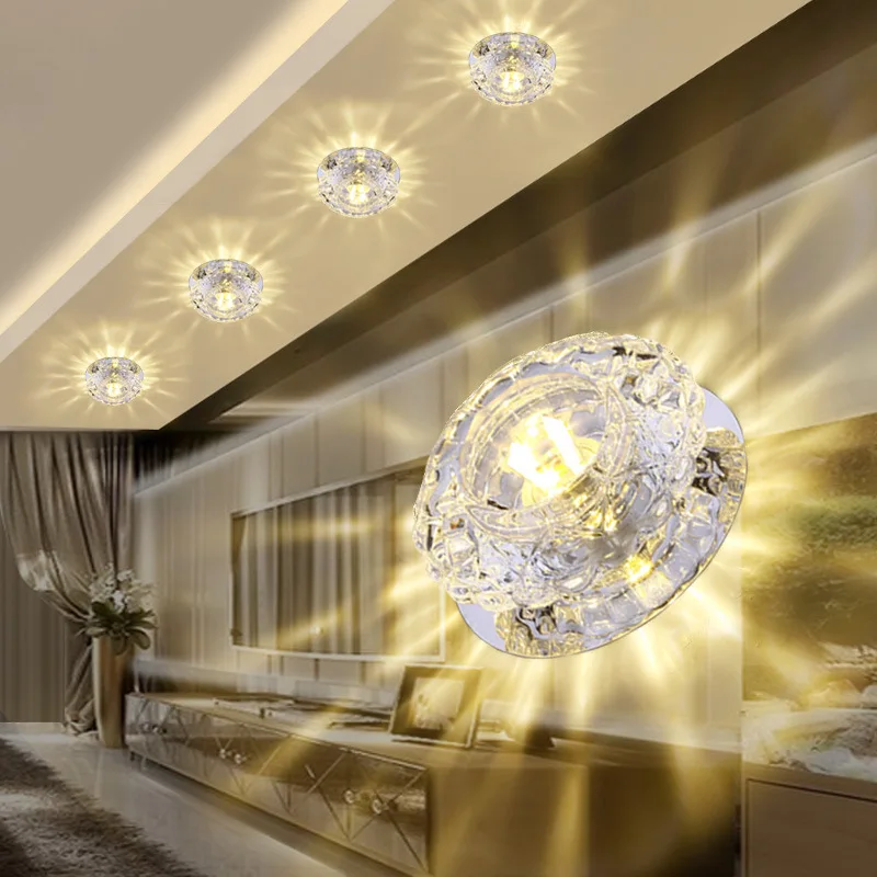 

LED Ceiling Embedded dong deng Crystal Hallway Corridor Lights Contarex Downlight Living Room Wall Opening Spotlights