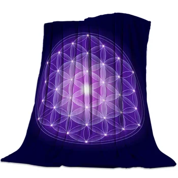 

Flower Of Life Printed Soft Fleece Blankets Warm Sofa Bed Sheets