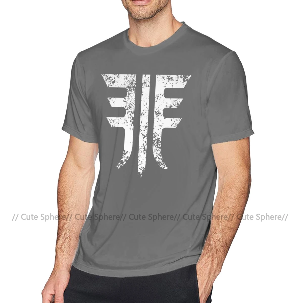 Футболка с надписью «DESTINY», футболка с надписью «FORSAKEN», модные мужские футболки из 100 хлопка, Милая футболка с коротким рукавом и рисунком 4xl - Цвет: Dark Grey