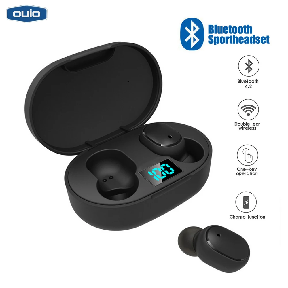 E6S Bluetooth наушники цифровой Дисплей с заряда в 6D Беспроводной звук Поддержка