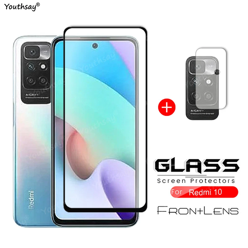2 in 1 For Xiaomi Redmi 10 Glass for Note Pro 9S Tempered Screen Protector | Мобильные телефоны и аксессуары