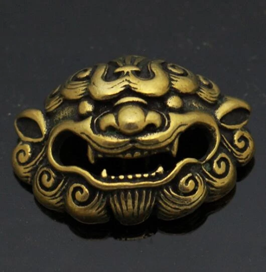 

Chinese Brass Carving Brass lion Small Tooth Cloth Button DIY Leather Decorative Button Luggage Hardware Fittings