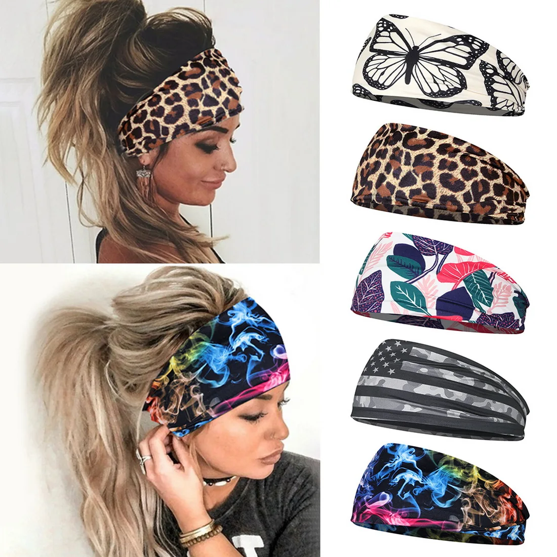 LOOZYKIT Fashion Tie Cycling Yoga Sweat Headband Women Sweatband For Men Women Yoga Hair Bands Head Sweat Bands Sports Safety