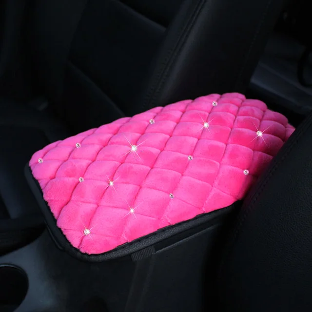 Juego de 7 fundas para volante de color rosa brillante y esponjoso,  accesorios de automóvil para mujer, incluye fundas para cinturón de  seguridad de