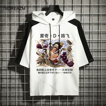 

Cool One Piece Tshirt Streetwear Casual Loose Cartoon Roronoa Zoro T shirt Funny Luffy Top Tees Hip Hop Japan Chopper T shirt