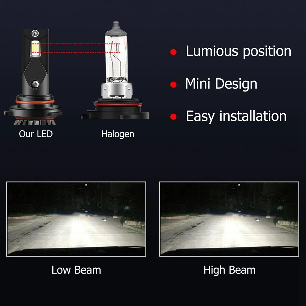 9005/HB3 Светодиодные лампы фар 70 Вт 10, 000лм 6000 К холодный белый Canbus Бесплатная конверсионный комплект Высокий Низкий Луч лампочка для
