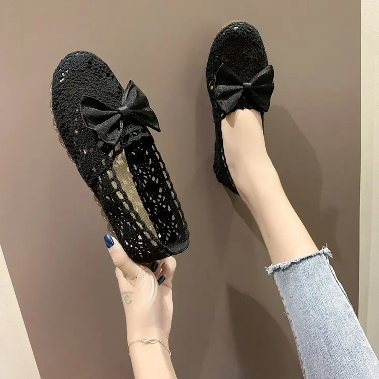 

2019 Autumn New Style Hollow out Breathable Women's Soft-Sole Moccosins Flat Casual Work WOMEN'S Shoes Anti-slip Maternity Shoes