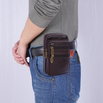 

Multi-function Men PU Waist Bum Bag Classic Texture Creative Design Chic Waterproof Casual Wallet Small Phone Pouch