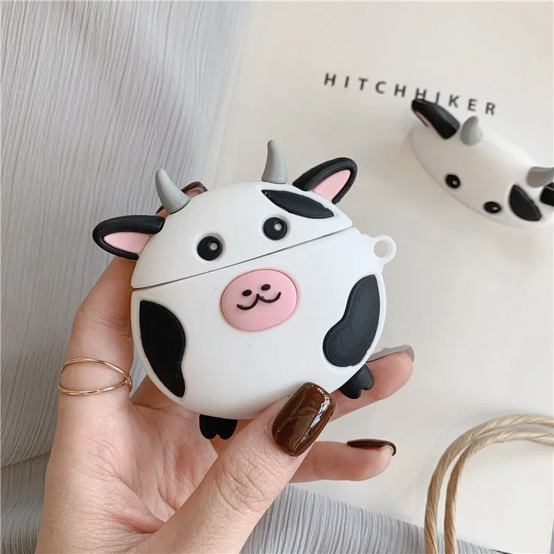 

For AirPods Pro Case Cute Cartoon Cow Soft Silicone Wireless Earphone Cases For Apple Airpod 3 Case Cute Cover Funda