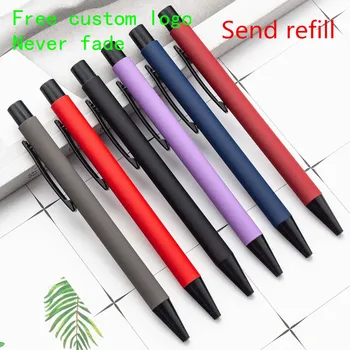 

Aluminum stick advertising pen, metal push ballpoint pen, free customizable LOGO