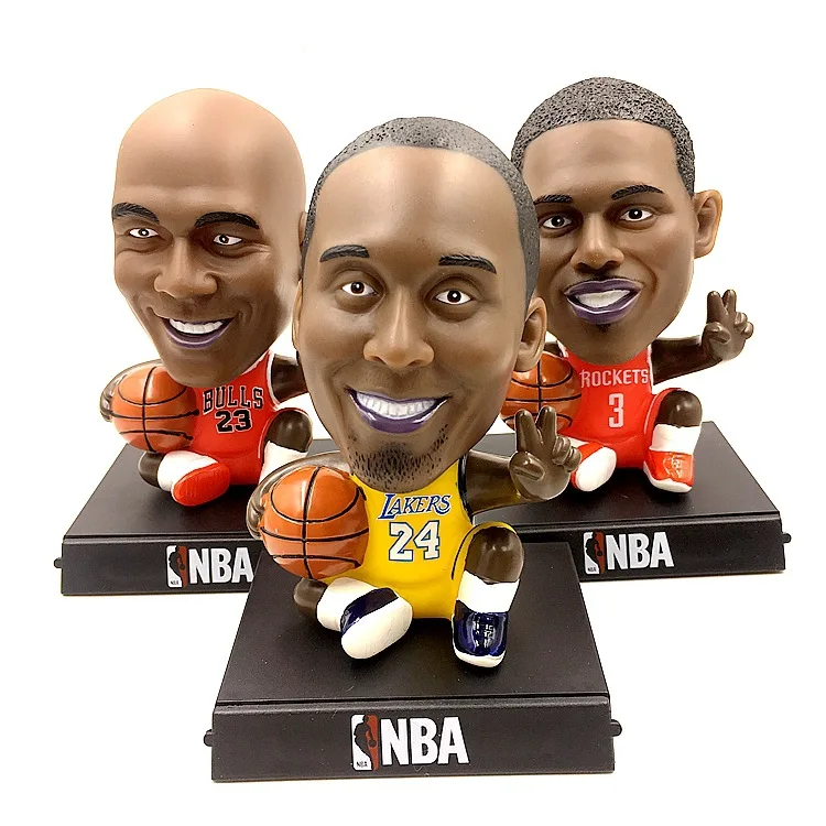 

[New] 14cm Shaking head basketball star Jordan Harden James kobe Bryant Action Figure model Car decoration Phone holder toy