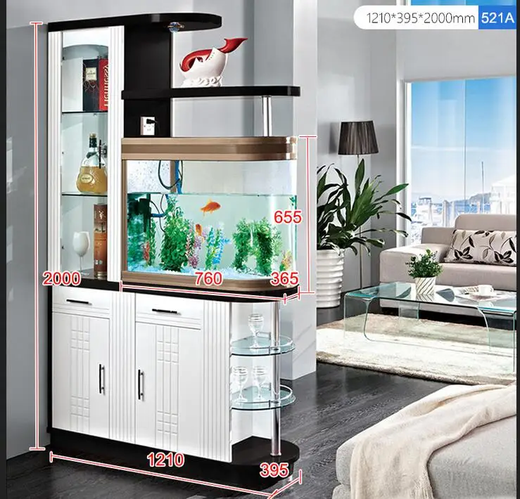 Entrance living room porch cabinet with fish tank wine cabinet screen partition room double-sided shoe