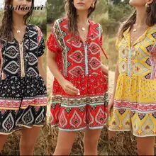 New Arrival Ethnic Casual Rompers Rayon 2020 Summer Bohemian Printed Jumpsuits Women Buttons Lace-Up Loose Short Beach Romper xl New Arrival Ethnic Casual Rompers Rayon 2020 Summer Bohemian Printed Jumpsuits Women Buttons Lace-Up Loose Short Beach Romper xl