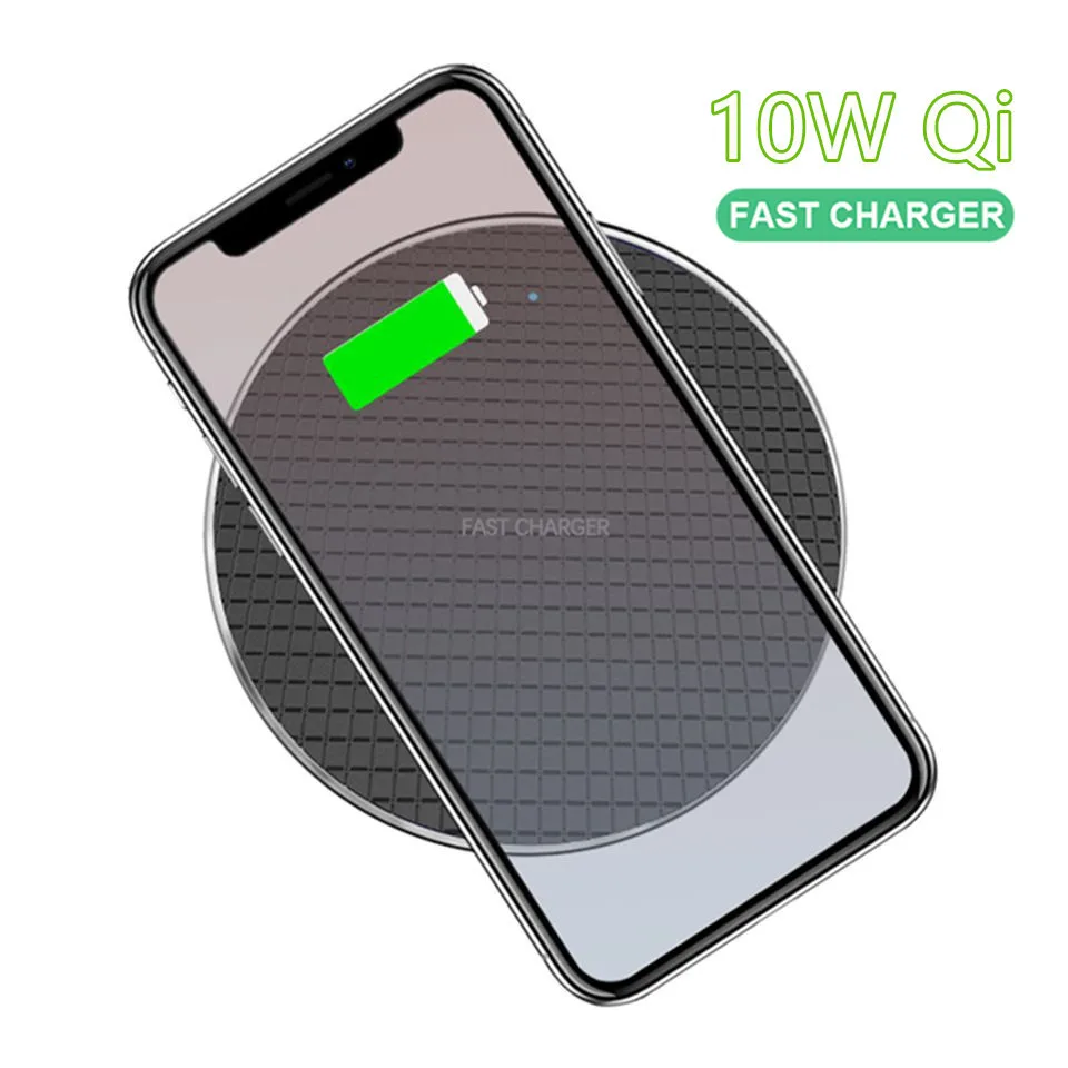 

10W Qi Wireless Charger For iPhone 11 Pro Xs Max X 10W Fast Wirless Wireless Charging Pad For Samsung S10 S9 Xiaomi MI 9