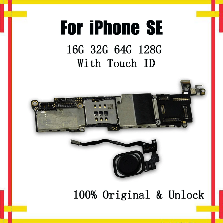 

Original Unlocked Motherboard For iPhone SE 16G 32G 64G 128G With Touch ID Mainboard With Full Chips 100% Fully tested Good Work