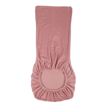 

Stretch Fox Velvet Fabric Dining Room Wedding Kitchen Home Short Chair Seat Covers, Pink