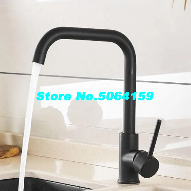 

High Quality 304 Black Stainless Steel Kitchen Faucet With Sink Turn The Sink Faucet 360 Degrees In Hot And Cold Kitchens