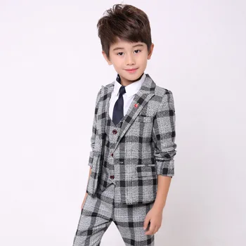 

2020 New Spring Flower Boys Formal Blazer Clothing Set Kids Jacket Vest Pants 3Pcs Wedding Tuxedo Suit Children Birthday Costume