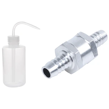 

1 Pcs 500Ml Tip Oil Liquid Holder Squeeze Bottle & 1 Pcs Check Valve Fuel Crude Oil Engine Valve Aluminum (10mm)